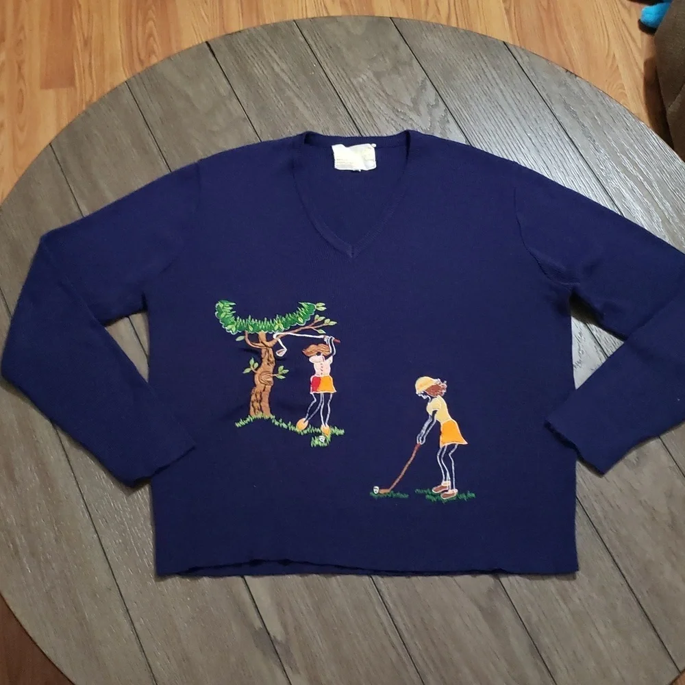 Vintage Golfcore Grandpa Core Golf Sweater Andreno Argenti Novelty XL